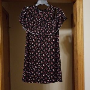 NWT Cold Shoulder Black Flower Print Dress Size S